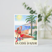 Cote D'Azur France vintage-reis Briefkaart (Staand voorkant)