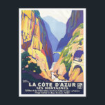 Cote D'Azur France vintage-reis Briefkaart<br><div class="desc">Cote D'Azur France Briefkaart van het vintage-reizen</div>