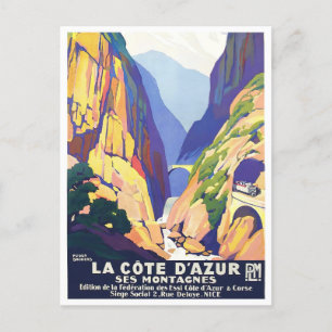 Cote D'Azur France vintage-reis Briefkaart