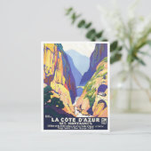 Cote D'Azur France vintage-reis Briefkaart (Staand voorkant)