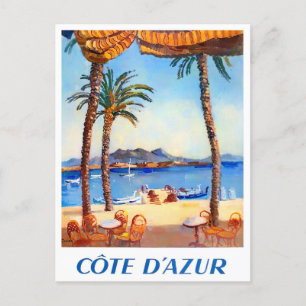 Cote D'Azur France vintage-reis Briefkaart