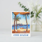 Cote D'Azur France vintage-reis Briefkaart (Staand voorkant)