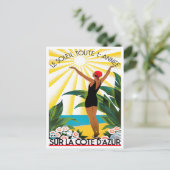 Cote D'Azur France vintage-reis Briefkaart (Staand voorkant)