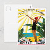 Cote D'Azur France vintage-reis Briefkaart (Voorkant / Achterkant)
