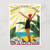 Cote D'Azur France vintage-reis Briefkaart (Voorkant)