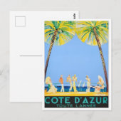 Cote D'Azur France vintage-reis Briefkaart (Voorkant / Achterkant)