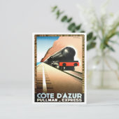 Cote D'Azur France vintage-reis Briefkaart (Staand voorkant)