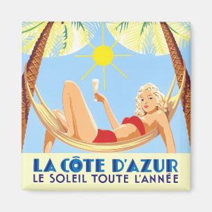 Cote D'Azur France vintage-reis Magneet