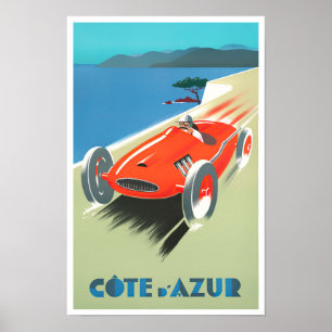Cote D'Azur France vintage-reis Poster