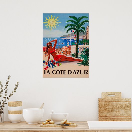 Cote d'Azur France Vintage Travel Poster (Keuken)