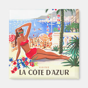 Cote D'Azur France vintage trip Magnet