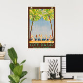 Cote D'Azur Frankrijk Vintage Reisposter Poster (Thuiskantoor)