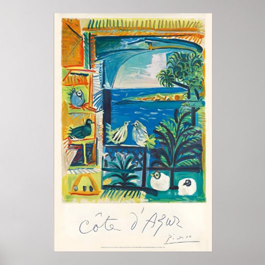 Cote D'Azur Frankrijk Vintage Reisposter Print (Voorkant)