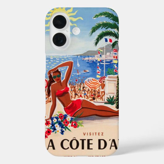 Cote D'Azur  Frans reisposter Case-Mate iPhone Case (Achterkant)