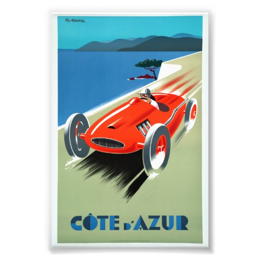  Cote d'Azur, Frans Riviera Racing Travel P Foto Afdruk (Voorkant)