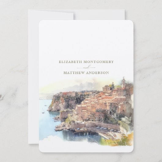 Cote d'Azur, Franse kustbestemming bruiloft Kaart (Achterkant)