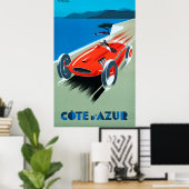 Cote d'Azur, Franse Rivera — Racing Poste Poster (Thuiskantoor)