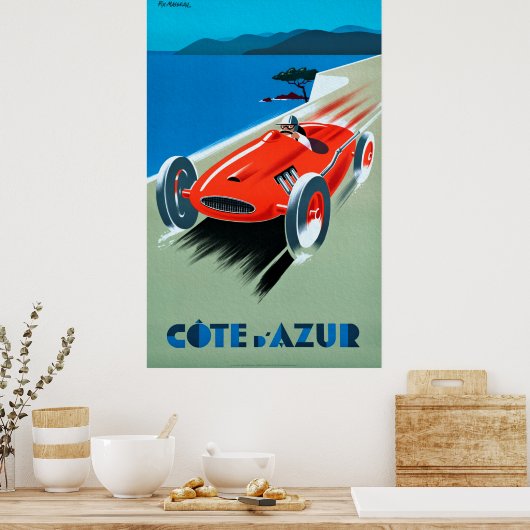 Cote d'Azur, Franse Rivera —  Racing Poste Poster (Keuken)