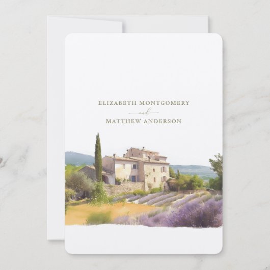 Cote d'Azur, Franse wijkbestemming bruiloft Kaart (Achterkant)