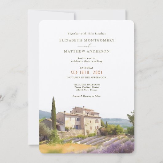 Cote d'Azur, Franse wijkbestemming bruiloft Kaart (Voorkant)