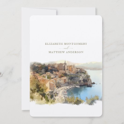 Cote d'Azur Provence Alpes Save the Date Kaart (Achterkant)