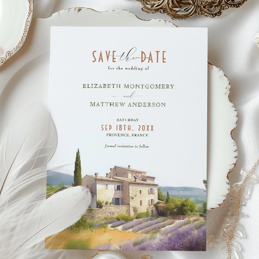 Cote d'Azur Provence Vineyard Save the Date Kaart
