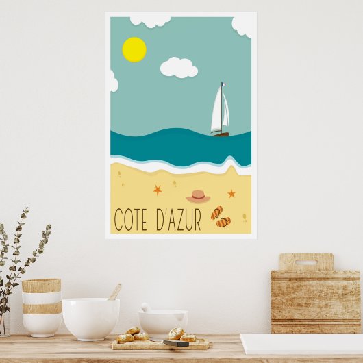Cote d'Azur, reisposter Poster (Keuken)