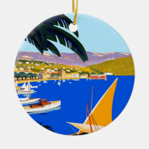  Cote D'Azur Travel Keramisch Ornament