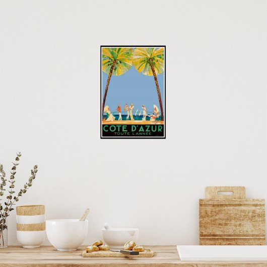  Cote D'Azur Travel Poster (Keuken)