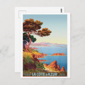 Cote d'Azur, uitzicht aan de Franse kust Briefkaart (Voorkant / Achterkant)