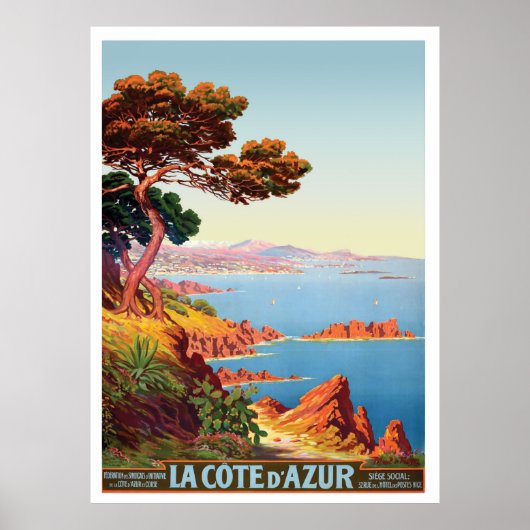 Cote d'Azur, uitzicht aan de Franse kust Poster (Voorkant)
