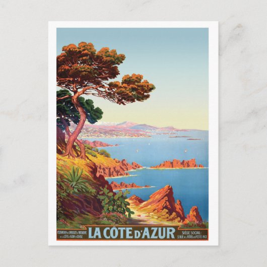 Côte d'Azur, uitzicht op de Franse kust Briefkaart (Voorkant)
