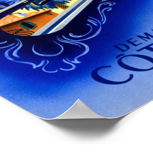 Cote d'Azur Vintage Poster teruggezet (Hoek)