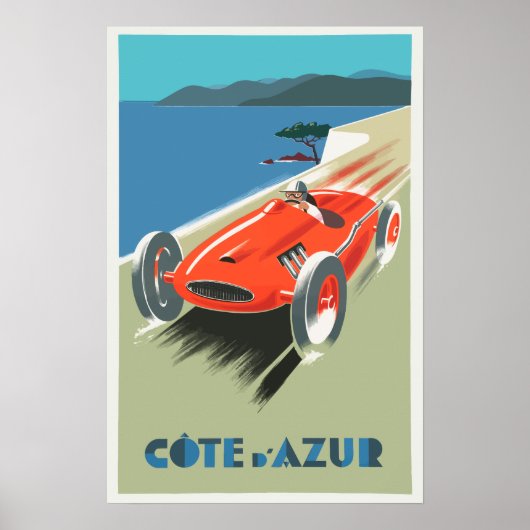Cote D'azure France Vitage Poster (Voorkant)