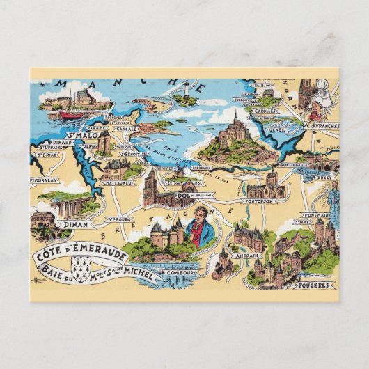 Cote D'Emeraude Frankrijk Briefkaart (Voorkant)