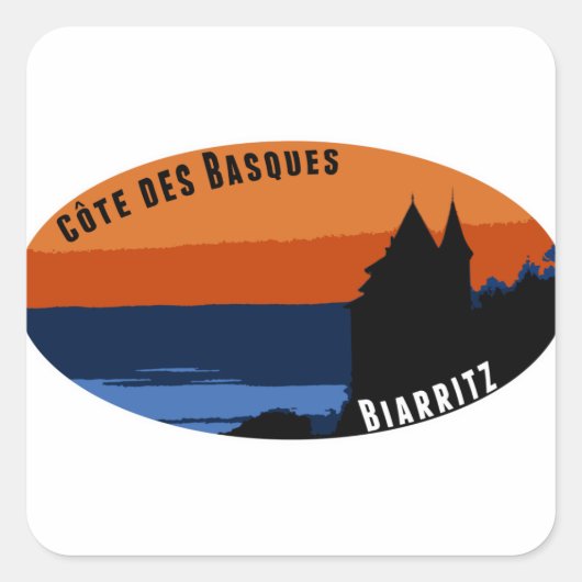 Côte des Basques Biarritz Vierkante Sticker (Voorkant)