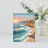 Côte des Basques-strand Frankrijk Briefkaart (Staand voorkant)