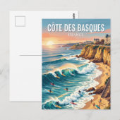 Côte des Basques-strand Frankrijk Briefkaart (Voorkant / Achterkant)