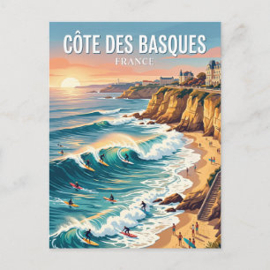 Côte des Basques-strand Frankrijk Briefkaart