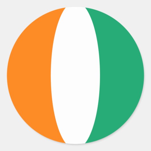 Cote d'Ivoire Fisheye Vlag Sticker (Voorkant)