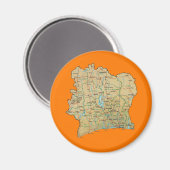 Cote d'Ivoire Kaartmagneet Magneet (Voorkant / Achterkant)