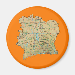 Cote d'Ivoire Kaartmagneet Magneet