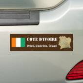 Cote d'Ivoire Vlag + Landkaart Bumpersticker (Op auto)