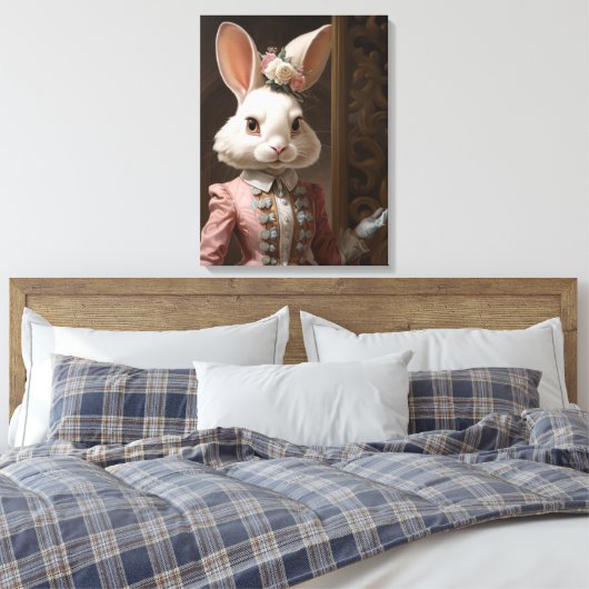 Cotillion Konijn Canvas Afdruk (Insitu (Slaapkamer))