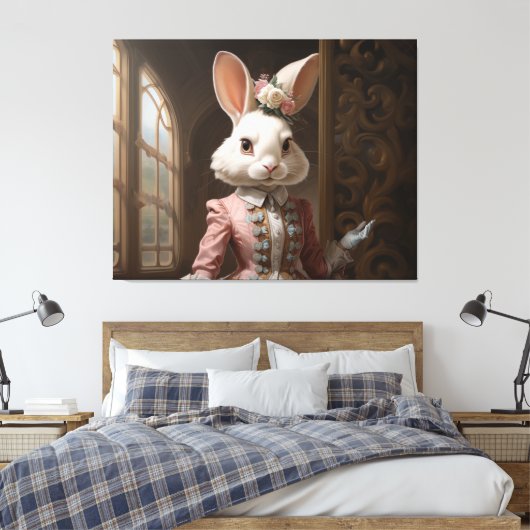 Cotillion Konijn Canvas Afdruk (Insitu (Slaapkamer))