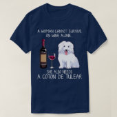 Coton de Tulear and wine Funny dog T-shirt (Design voorkant)