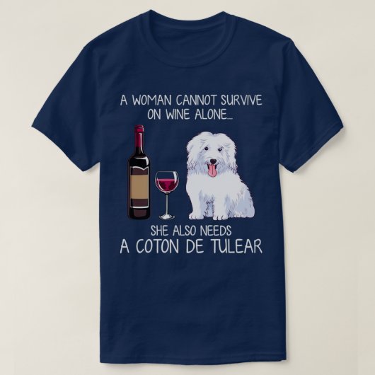 Coton de Tulear and wine Funny dog T-shirt (Design voorkant)