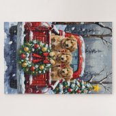 Coton de Tulear Christmas Red Truck Holiday Legpuzzel (Horizontaal)