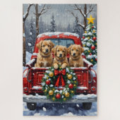 Coton de Tulear Christmas Red Truck Holiday Legpuzzel (Verticaal)