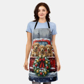 Coton de Tulear Christmas Red Truck Holiday Schort (Gedragen)